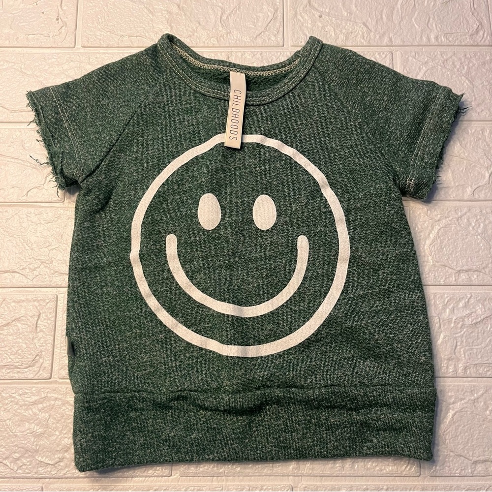 Childhoods Clothing size 18-24 months Green Smiley Face t shirt